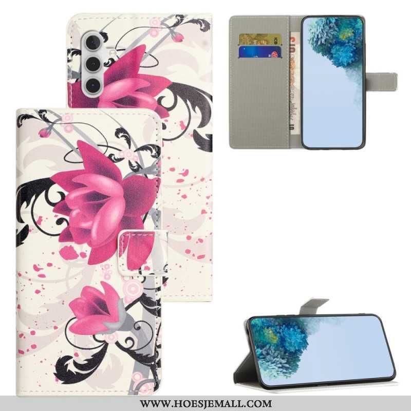 Leren Hoesje Voor Samsung Galaxy S24 Fe Lotus