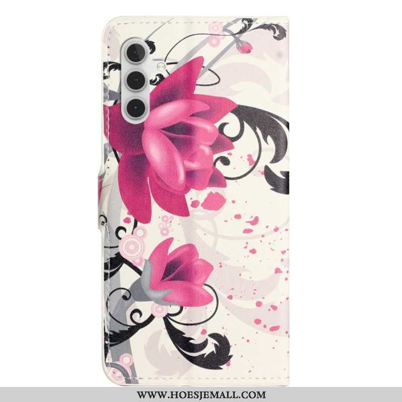 Leren Hoesje Voor Samsung Galaxy S24 Fe Lotus