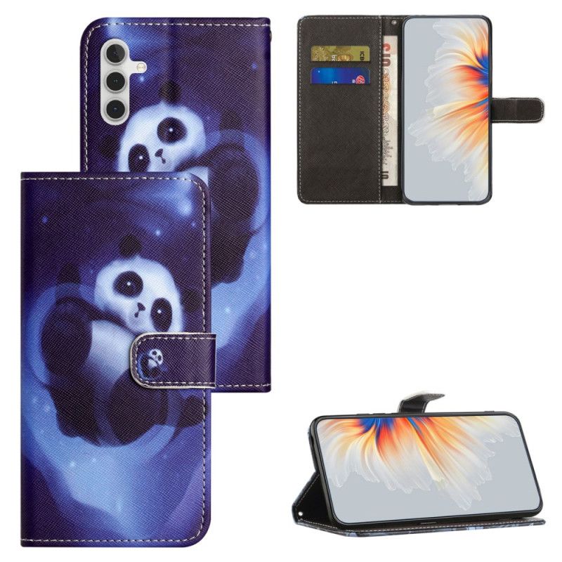 Leren Hoesje Voor Samsung Galaxy S24 Fe Panda-ruimte