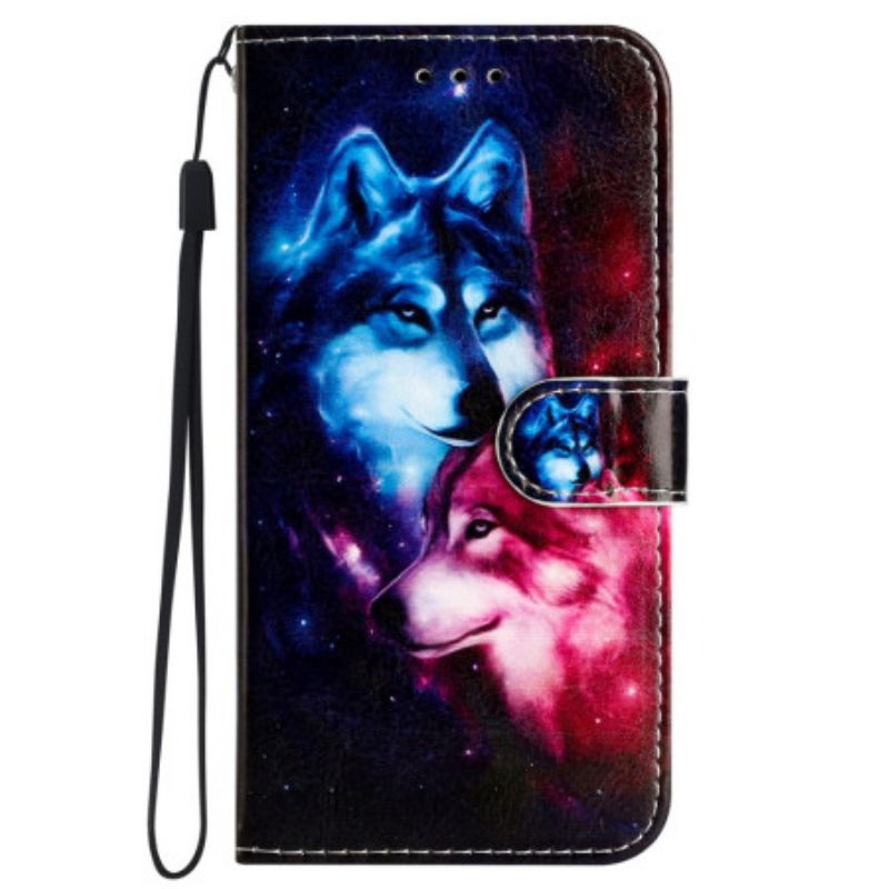 Leren Hoesje Voor Samsung Galaxy S24 Fe Wolfspaar Met Riem