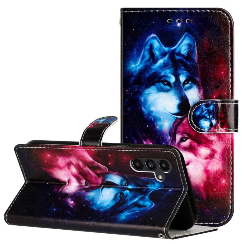 Leren Hoesje Voor Samsung Galaxy S24 Fe Wolfspaar Met Riem