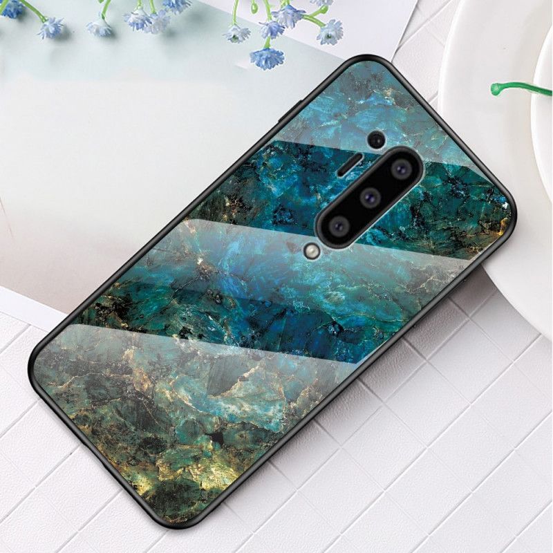 Case Hoesje OnePlus 8 Pro Wit Zwart Telefoonhoesje Premumkleuren Van Gehard Glas