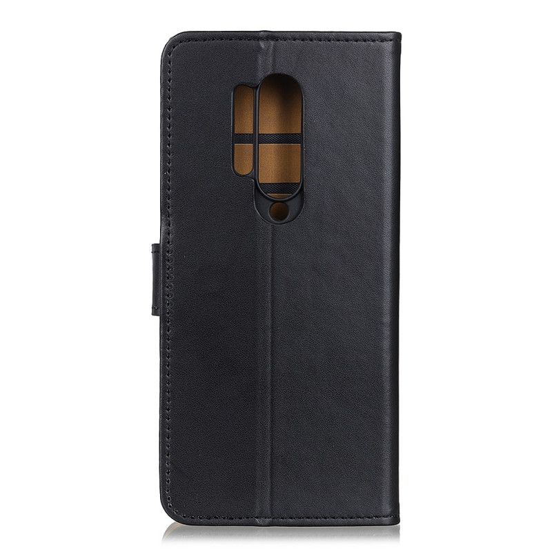 Cover Folio-hoesje OnePlus 8 Pro Donkerblauw Zwart Telefoonhoesje Eenvoudig Kunstleer