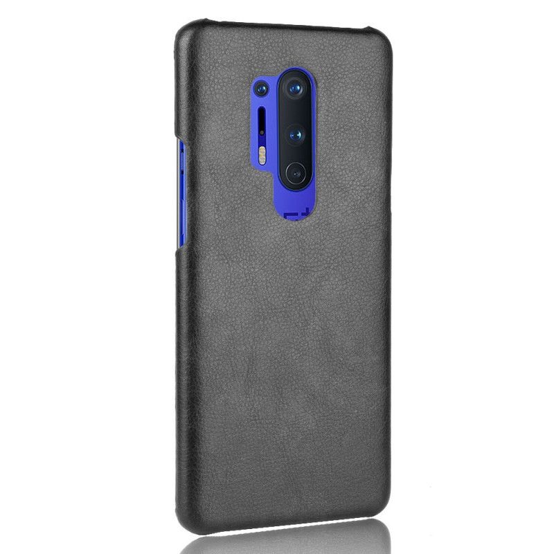 Cover Hoesje OnePlus 8 Pro Grijs Zwart Telefoonhoesje Prestatie Lychee Leereffect