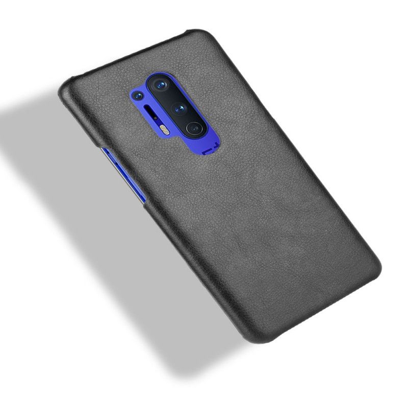 Cover Hoesje OnePlus 8 Pro Grijs Zwart Telefoonhoesje Prestatie Lychee Leereffect