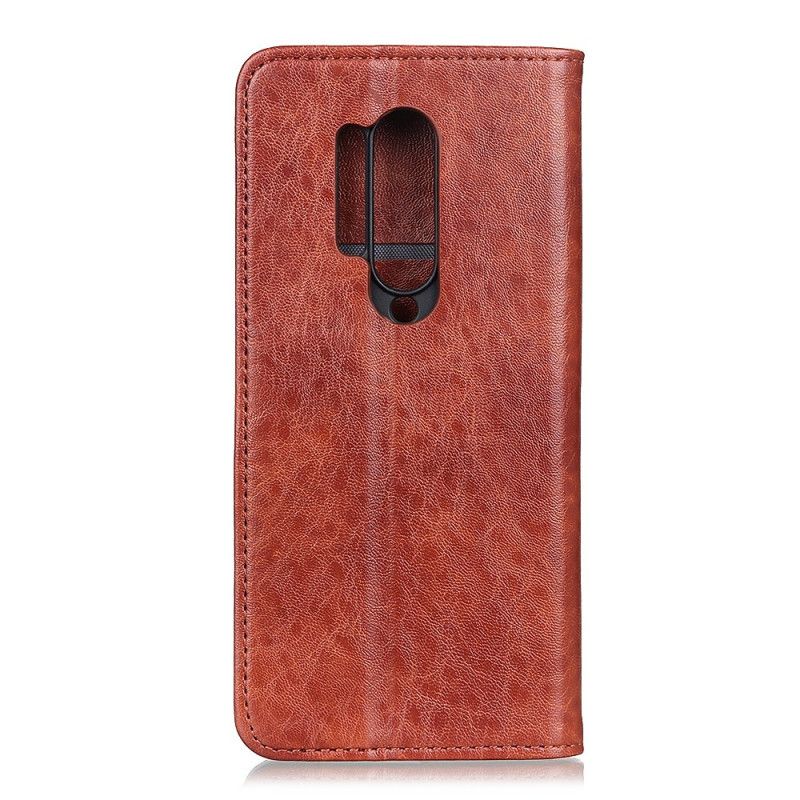 Folio-hoesje voor OnePlus 8 Pro Bruin Zwart Sobere Leerstijl