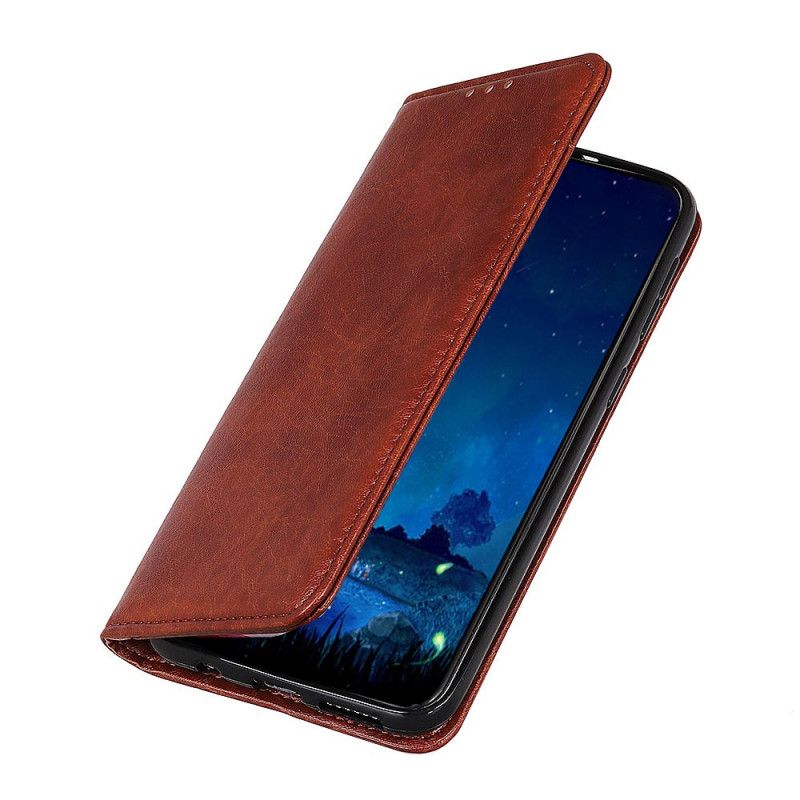 Folio-hoesje voor OnePlus 8 Pro Bruin Zwart Sobere Leerstijl