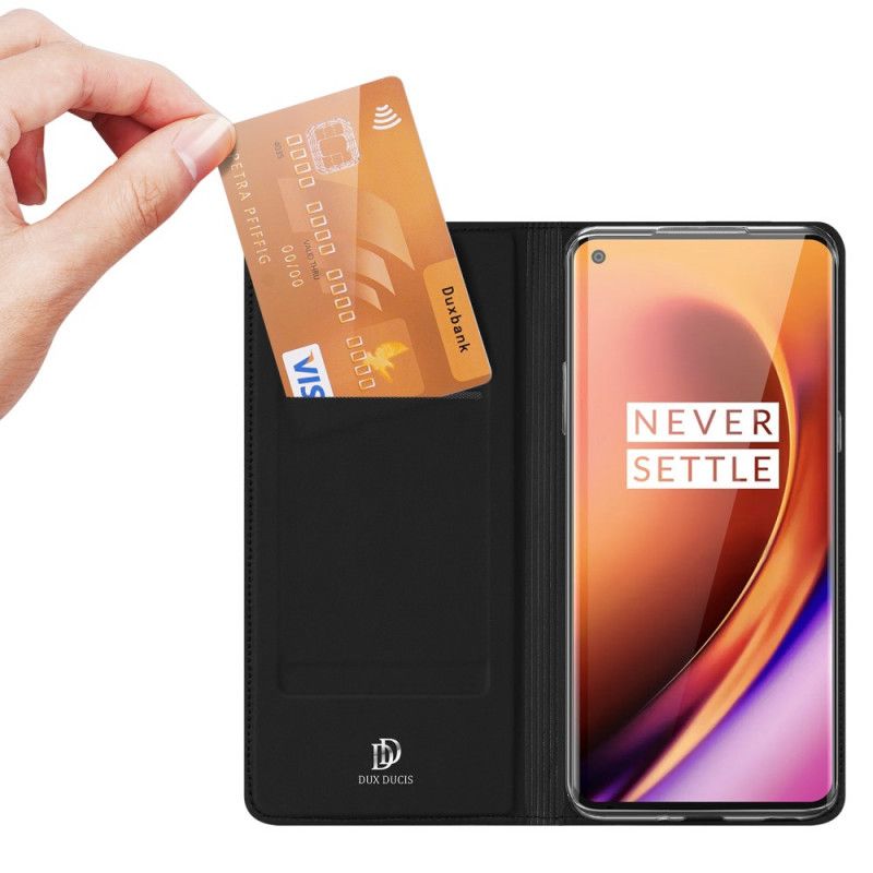 Folio-hoesje voor OnePlus 8 Pro Donkerblauw Zwart Pro Dux Ducis Huid