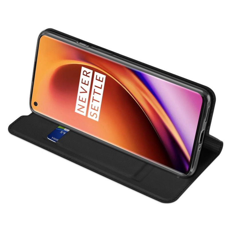 Folio-hoesje voor OnePlus 8 Pro Donkerblauw Zwart Pro Dux Ducis Huid