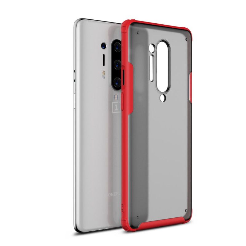 Hoesje OnePlus 8 Pro Rood Zwart Frosted Hybride