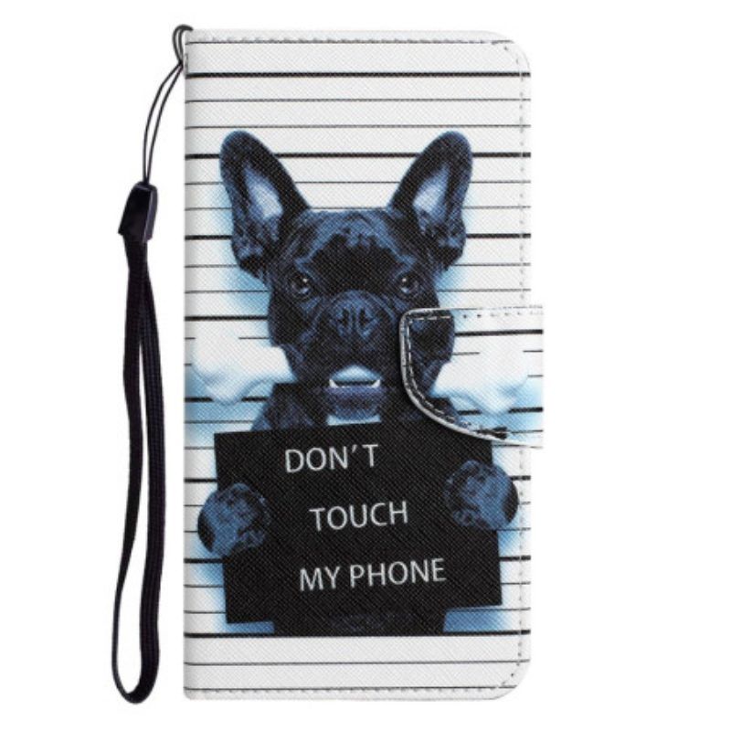 Folio-hoesje voor Samsung Galaxy S23 Plus 5G Met Ketting Hond Raakt Mijn Telefoon Niet Aan Met Lanyard