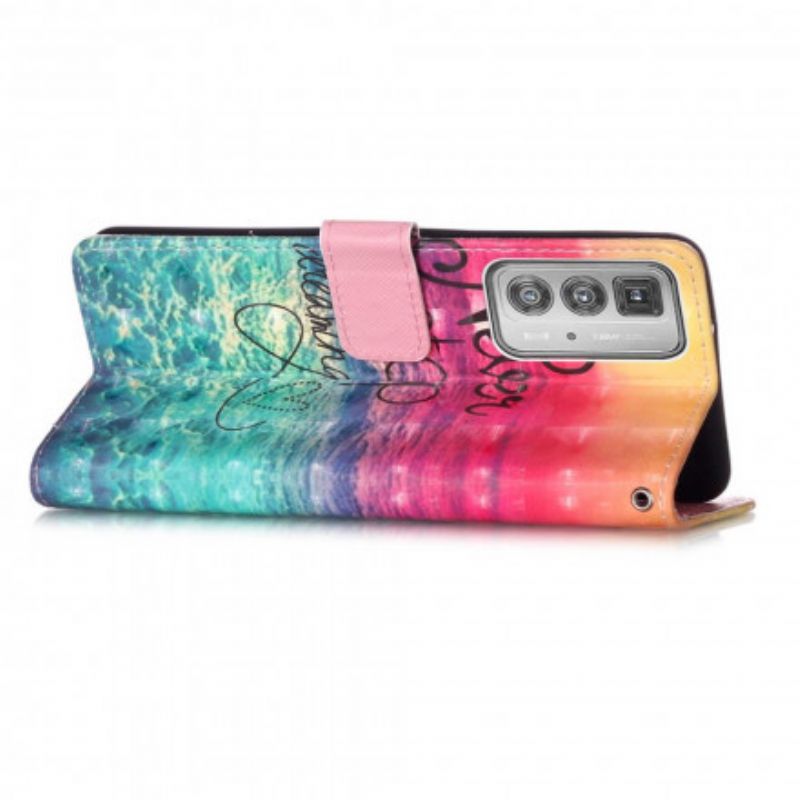 Flip Case Leren Motorola Edge 20 Pro Stop Nooit Met Dromen