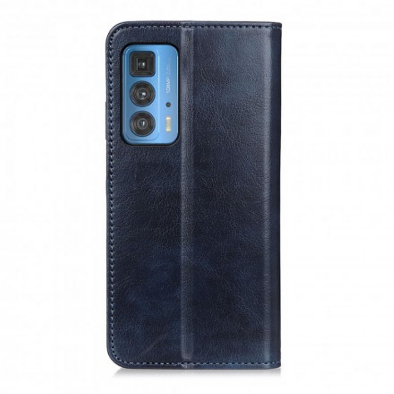 Folio-hoesje Motorola Edge 20 Pro Elegantie Split Litchi Leer