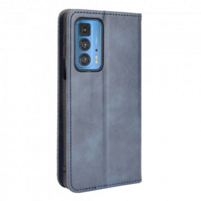 Folio-hoesje Motorola Edge 20 Pro Gestileerd Vintage Leereffect