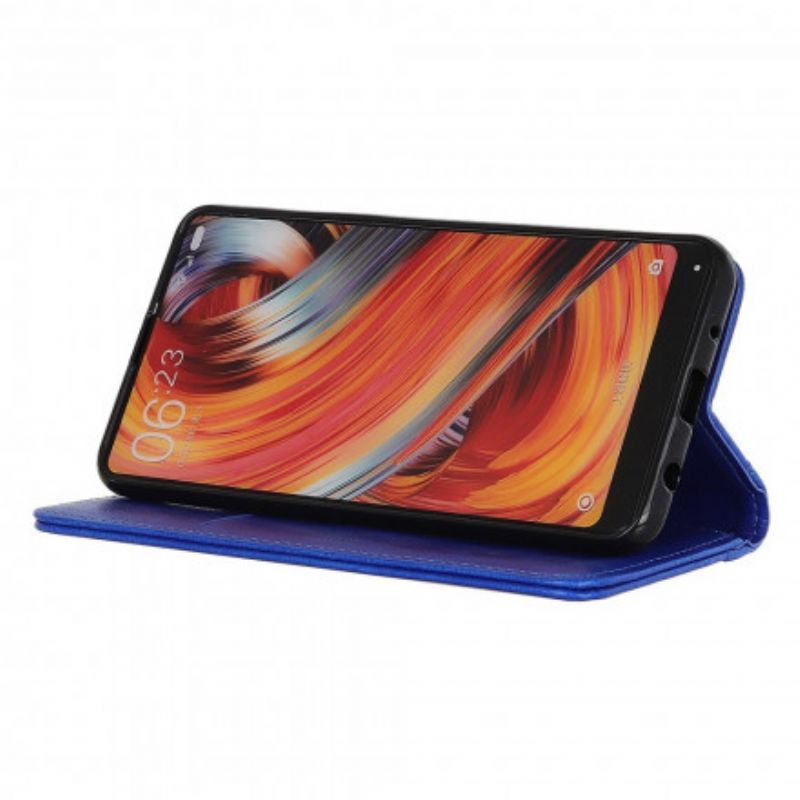 Folio-hoesje Voor Motorola Edge 20 Pro Litchi Splitlederen Versie