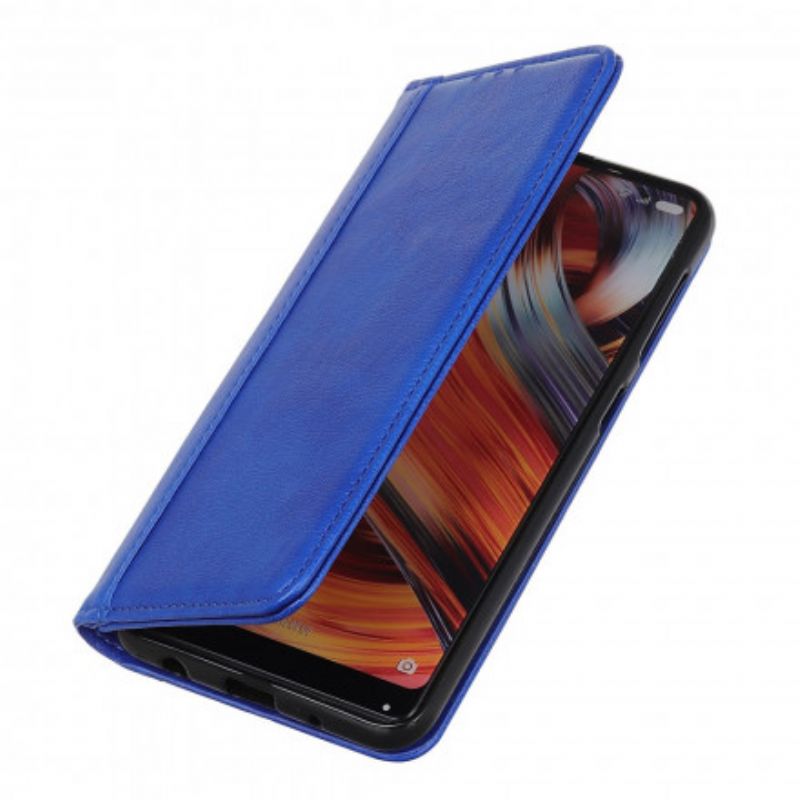 Folio-hoesje Voor Motorola Edge 20 Pro Litchi Splitlederen Versie