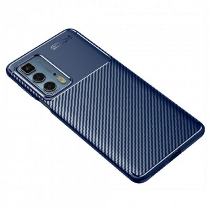 Hoesje Motorola Edge 20 Pro Flexibele Koolstofvezeltextuur