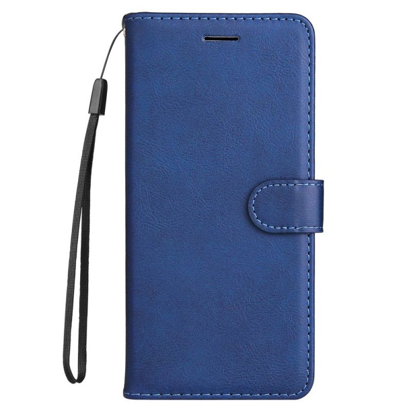 Leren Hoesje Motorola Edge 20 Pro Effen Kleur Serie Strappy Bescherming Hoesje