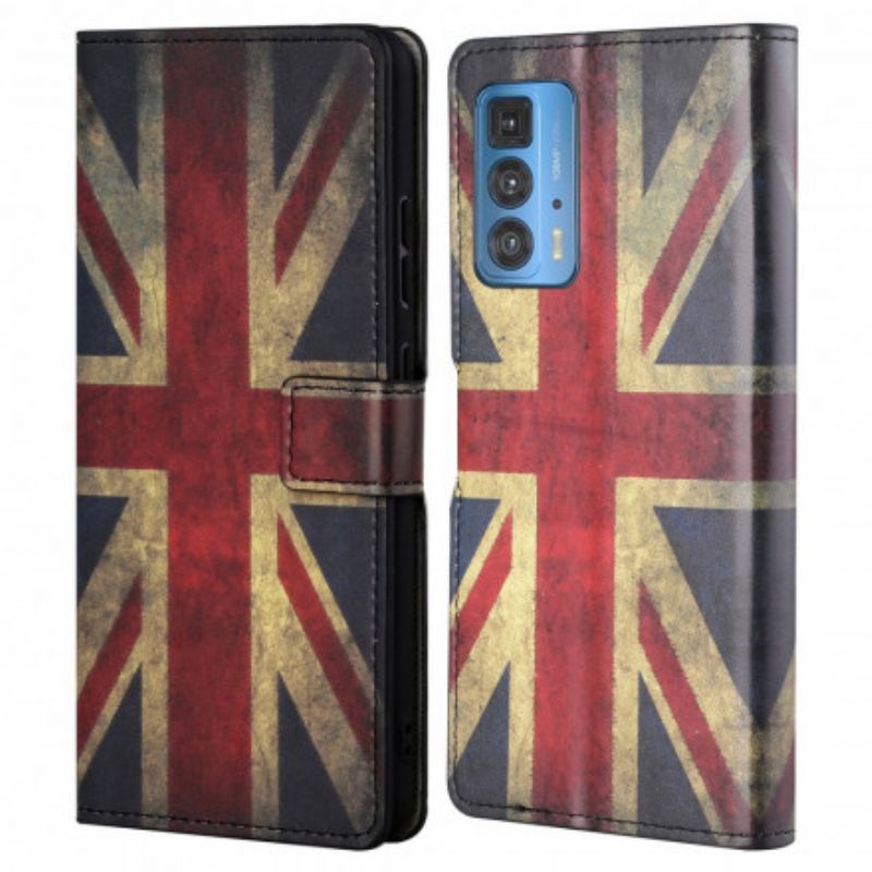 Leren Hoesje Motorola Edge 20 Pro Engelse Vlag Bescherming Hoesje