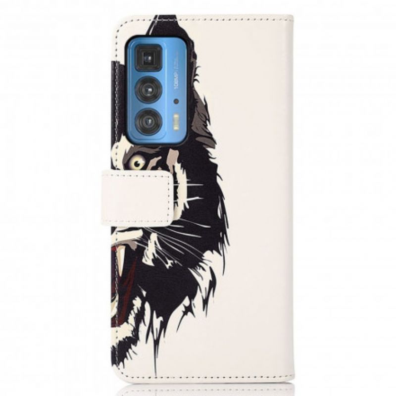 Leren Hoesje Motorola Edge 20 Pro Fierce Tiger