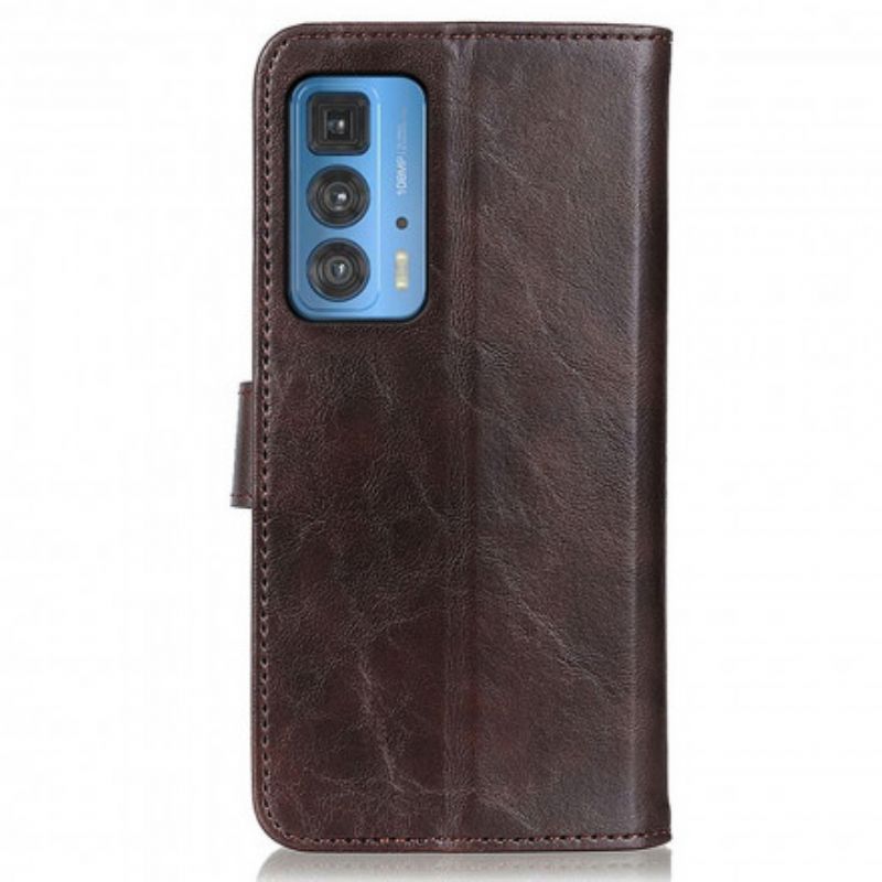 Leren Hoesje Voor Motorola Edge 20 Pro Bison Leereffect