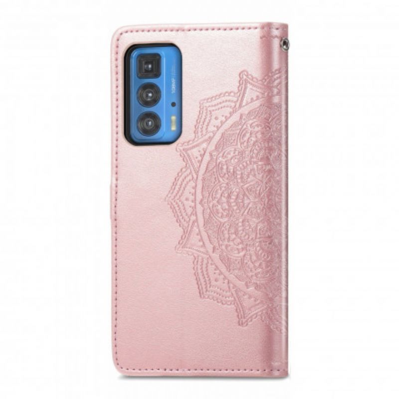 Leren Hoesje Voor Motorola Edge 20 Pro Mandala Middeleeuwen