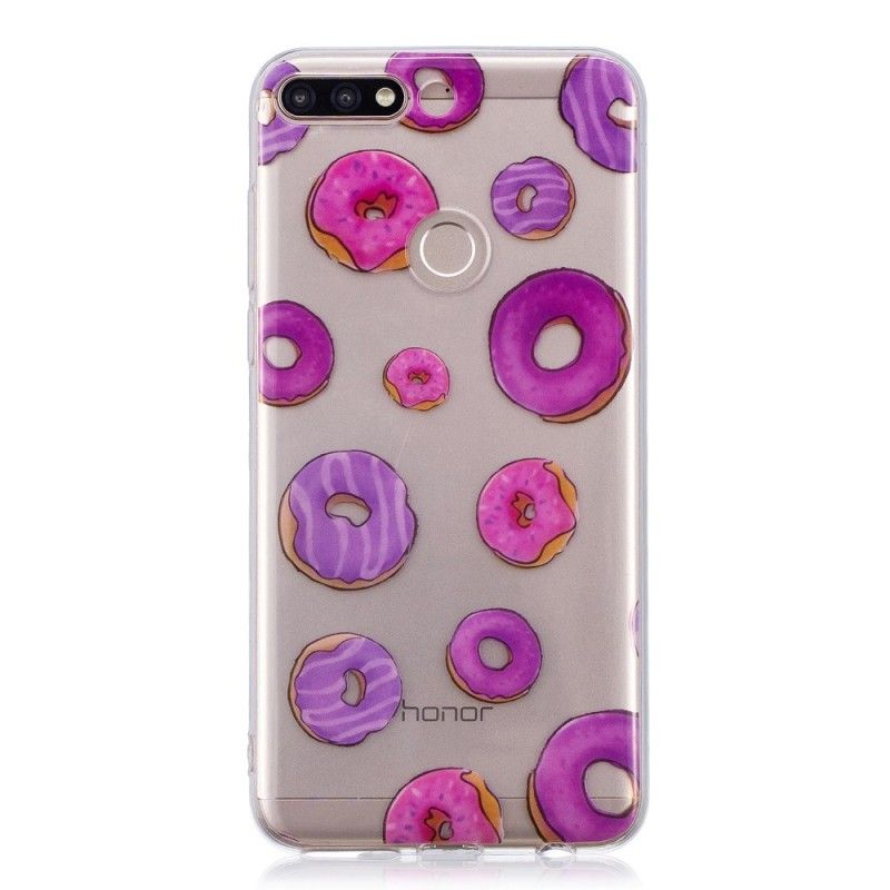 Case Hoesje Honor 7C Telefoonhoesje Transparante Donuts Waaier