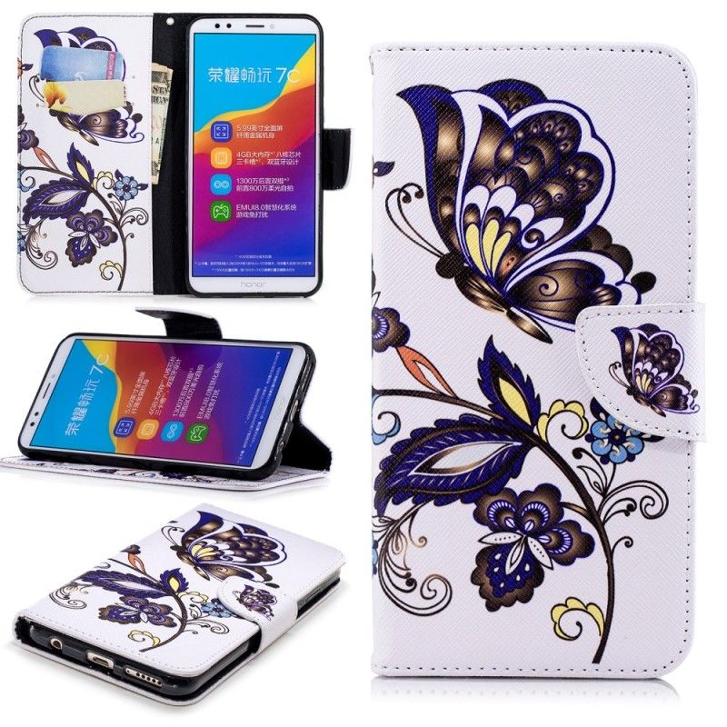 Flip Case Leren Honor 7C Vlindertattoo