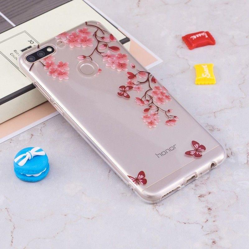 Hoesje voor Honor 7C Transparant Bloeiende Boom