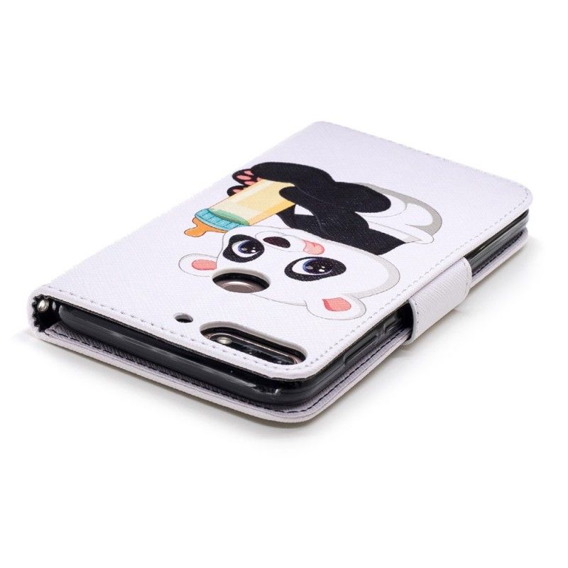 Leren Hoesje Honor 7C Babypanda