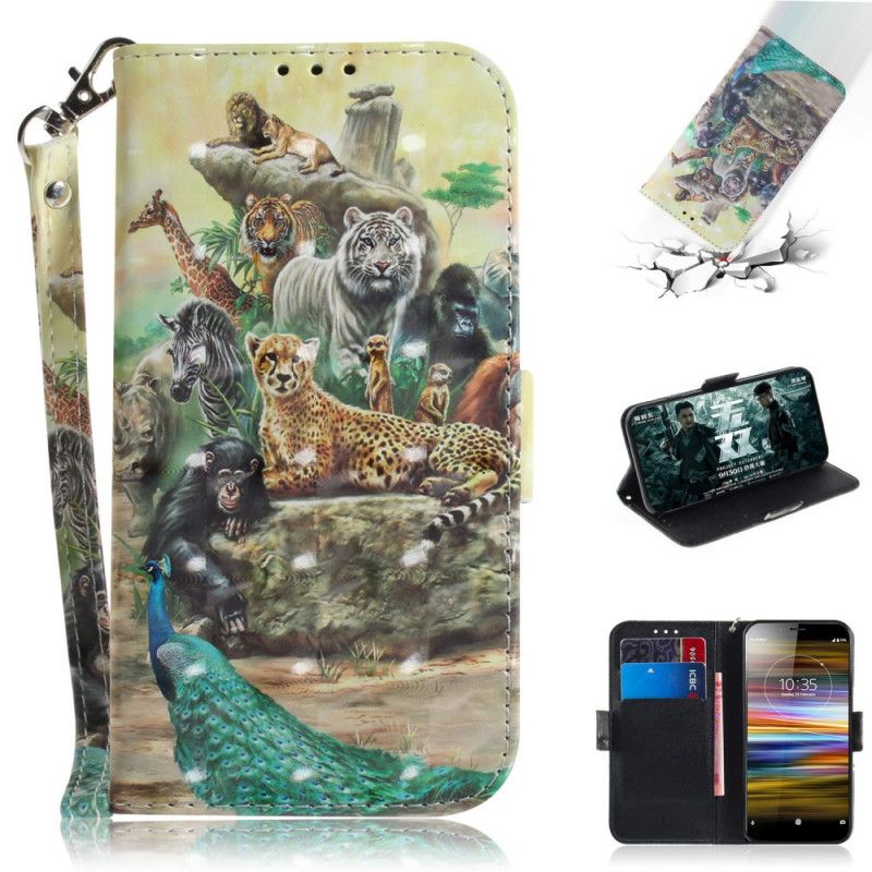 Bescherming Hoesje Sony Xperia L3 Telefoonhoesje String Safari Dieren