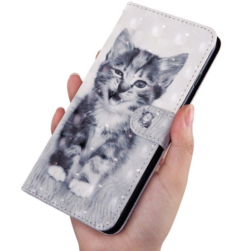 Cover Folio-hoesje Sony Xperia L3 Telefoonhoesje Zwart-Witte Kat