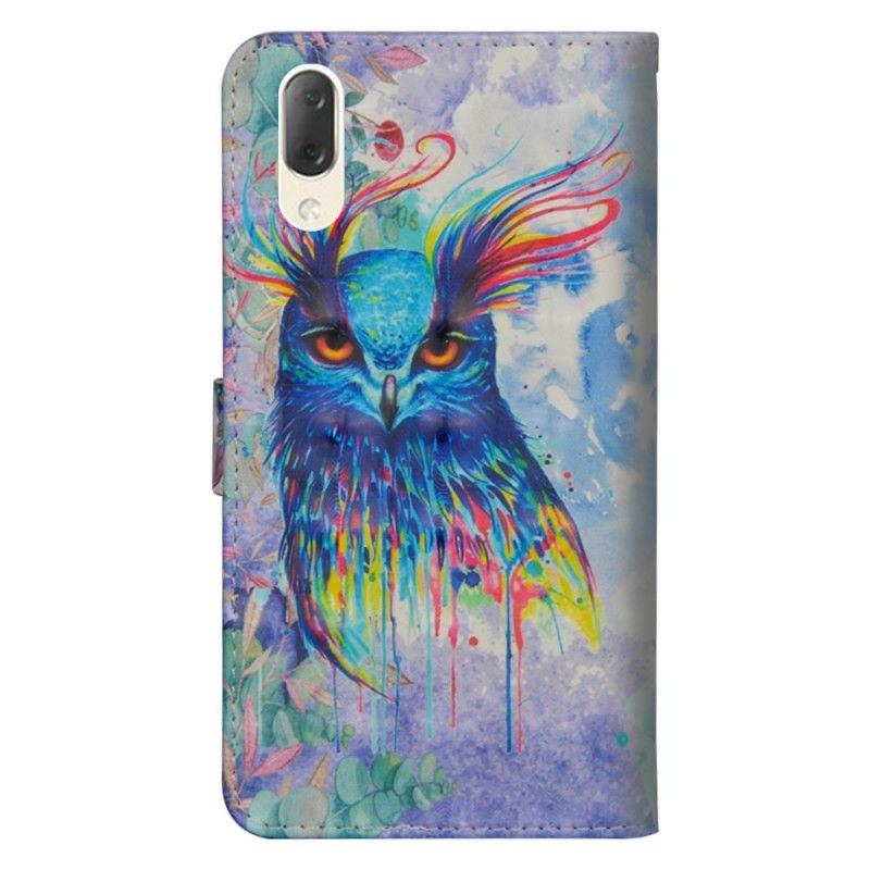 Leren Hoesje Sony Xperia L3 Aquarel Vogel