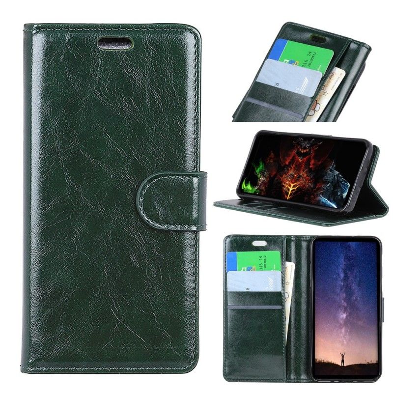 Leren Hoesje voor Sony Xperia L3 Zwart Rond Glanzend Leereffect