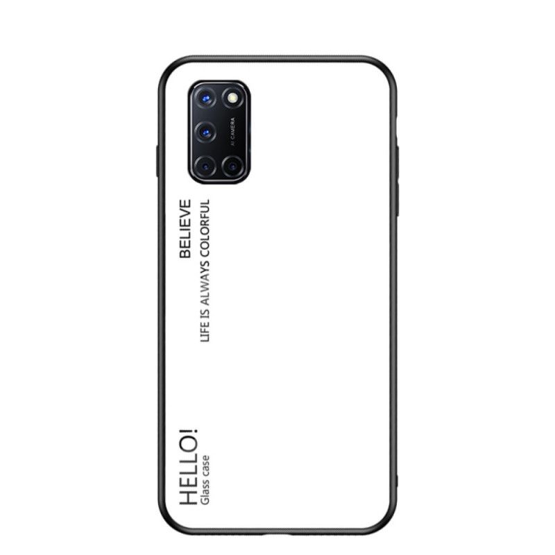 Hoesje voor Oppo A72 Wit Zwart Hallo Gehard Glas