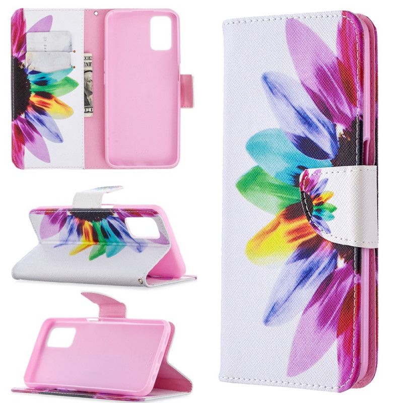 Leren Hoesje Oppo A72 Aquarelbloem