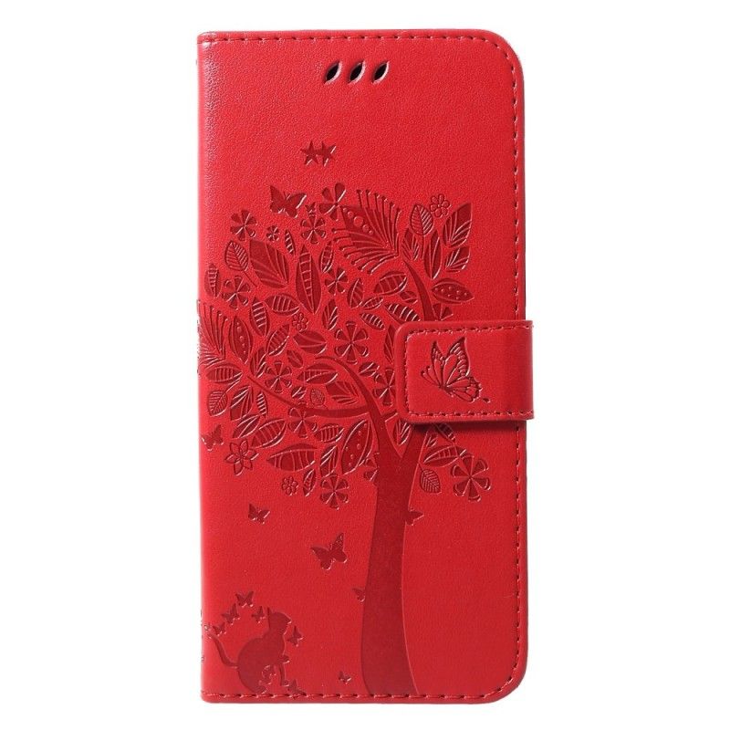 Bescherming Hoesje Samsung Galaxy S10 Plus Lichtblauw Boom En Vlinders Met String