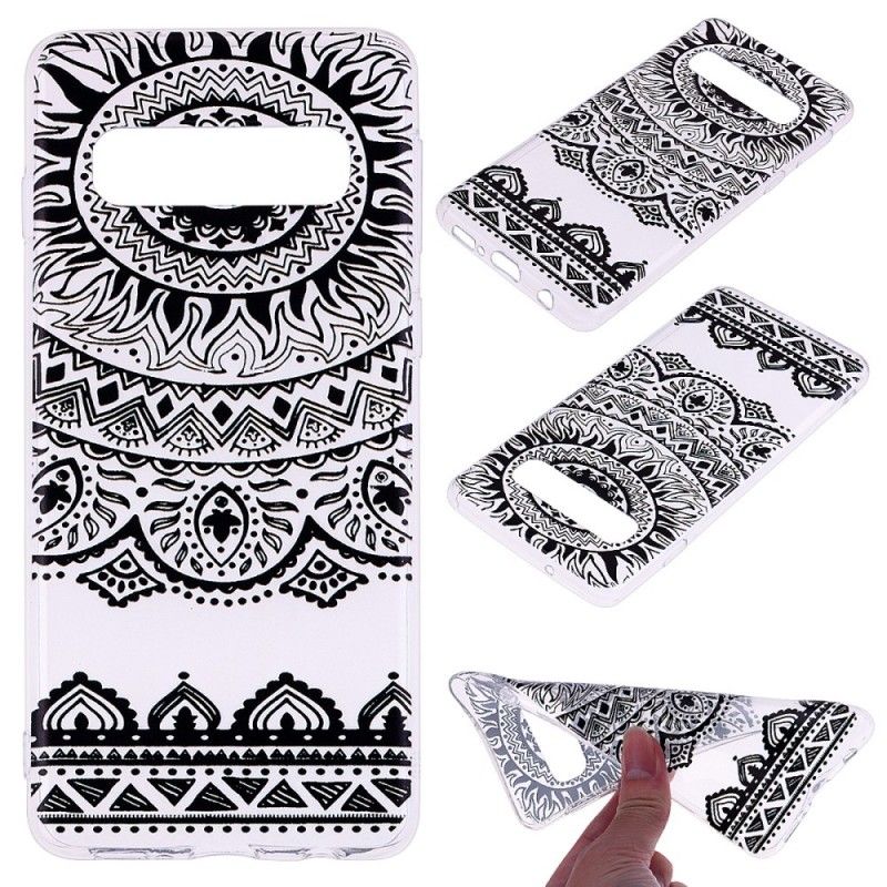 Case Hoesje Samsung Galaxy S10 Plus Telefoonhoesje Transparante Bloemen Mandala