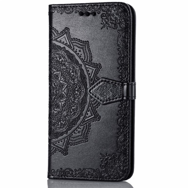 Cover Folio-hoesje Samsung Galaxy S10 Plus Grijs Zwart Telefoonhoesje Mandala Van Middelbare Leeftijd