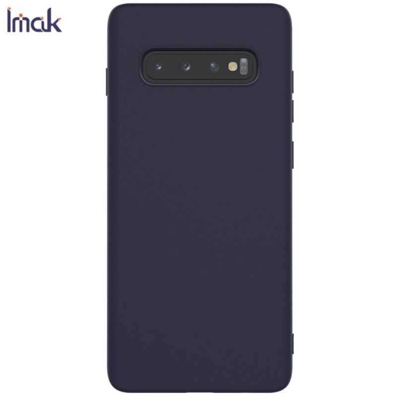 Cover Hoesje Samsung Galaxy S10 Plus Donkerblauw Zwart Telefoonhoesje Uc-1 Serie Siliconen Mat Imak