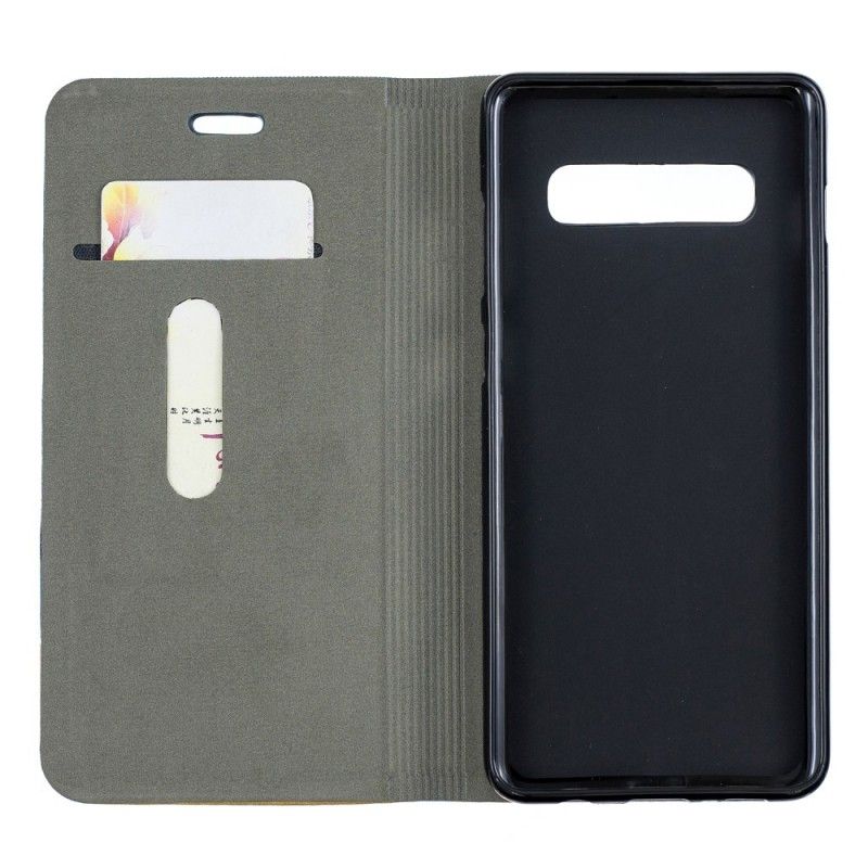 Flip Case Leren Samsung Galaxy S10 Plus Gleufdoek