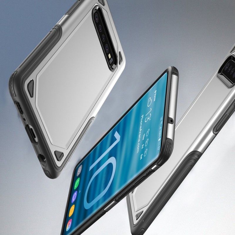 Hoesje Samsung Galaxy S10 Plus Grijs Zwart Premium Metaaleffect