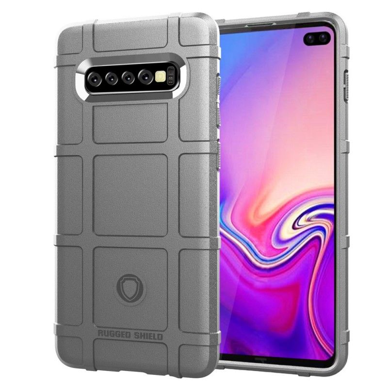 Hoesje Samsung Galaxy S10 Plus Grijs Zwart Robuust Schild