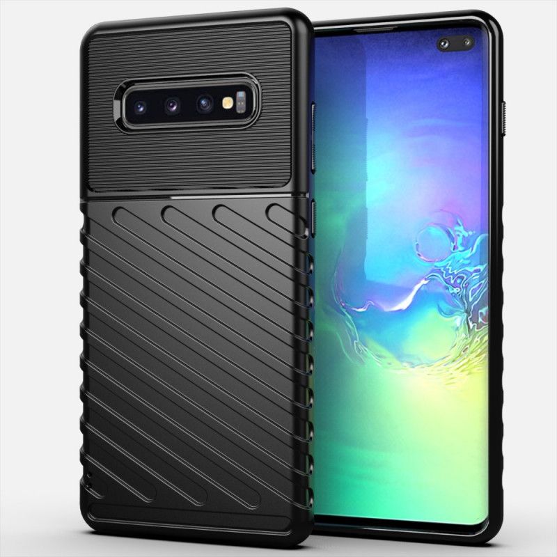 Hoesje Samsung Galaxy S10 Plus Groen Zwart Donderreeks