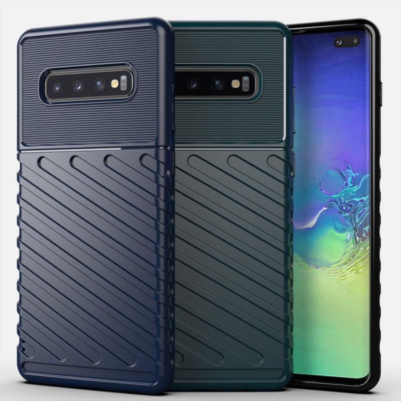 Hoesje Samsung Galaxy S10 Plus Groen Zwart Donderreeks