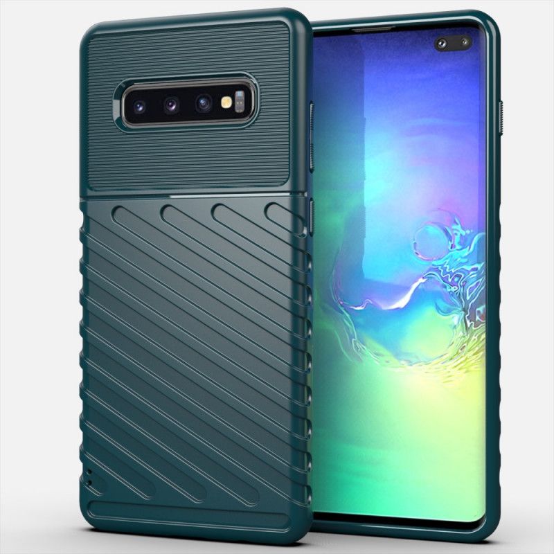 Hoesje Samsung Galaxy S10 Plus Groen Zwart Donderreeks