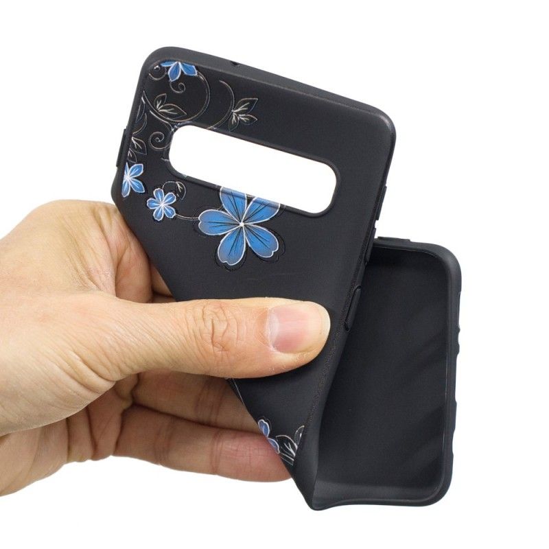 Hoesje Samsung Galaxy S10 Plus Telefoonhoesje Blauwe Bloemen