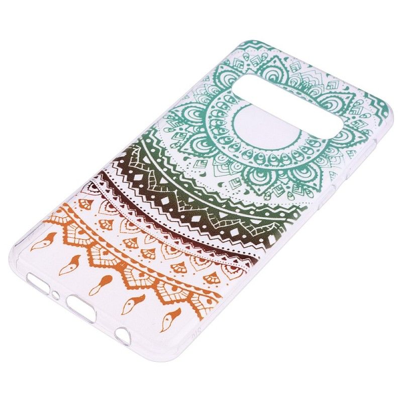 Hoesje Samsung Galaxy S10 Plus Telefoonhoesje Transparante Kleurrijke Mandala