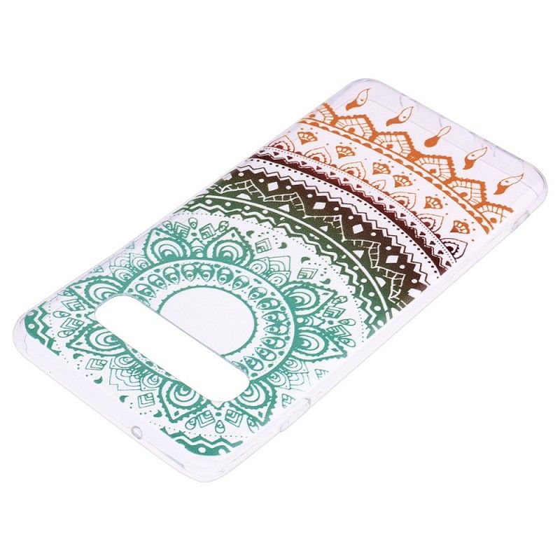 Hoesje Samsung Galaxy S10 Plus Telefoonhoesje Transparante Kleurrijke Mandala