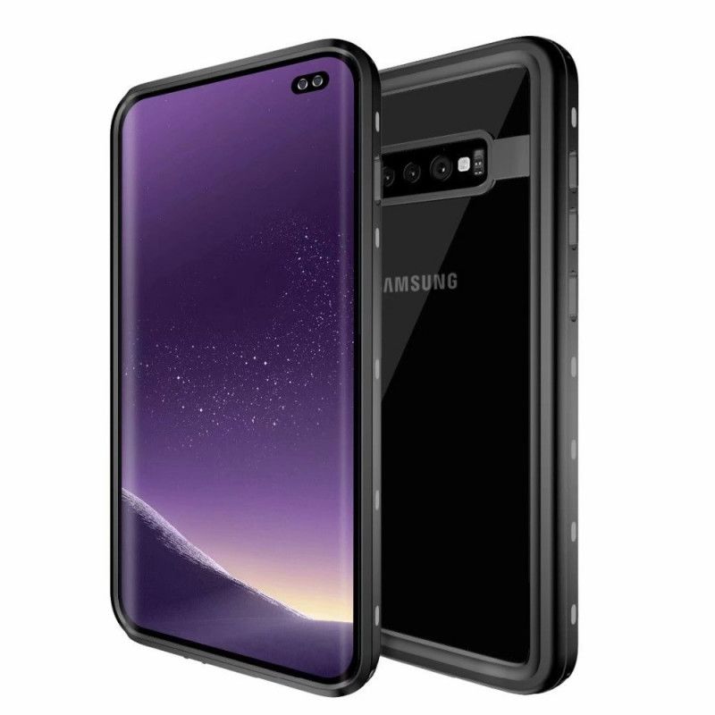 Hoesje Samsung Galaxy S10 Plus Wit Zwart Waterdichte Rode Peper